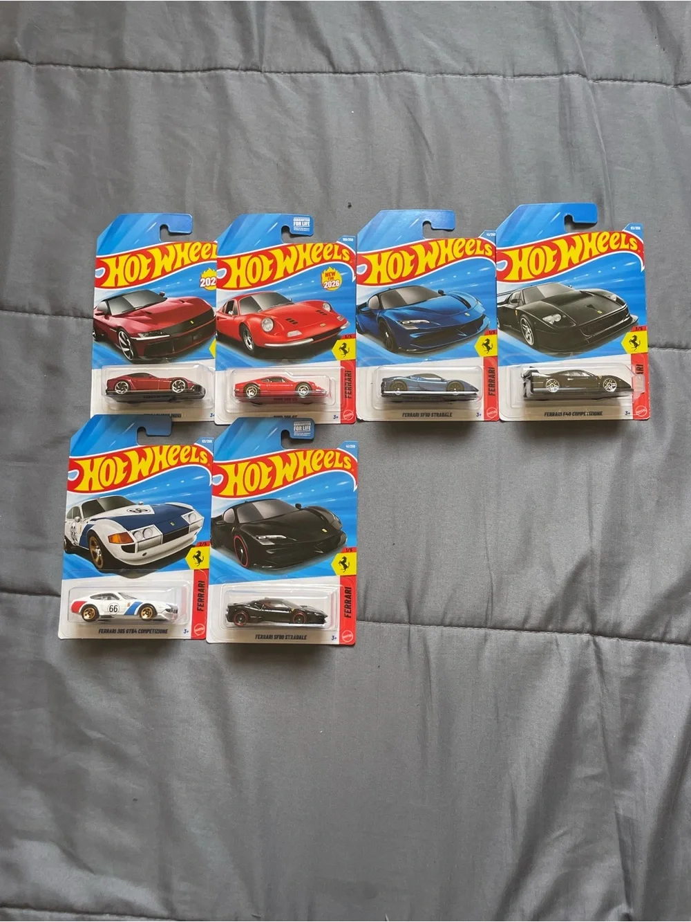 Hot Wheels Ferrari Die-Cast Cars - Assorted Colors (Blue, Red, Black, White)